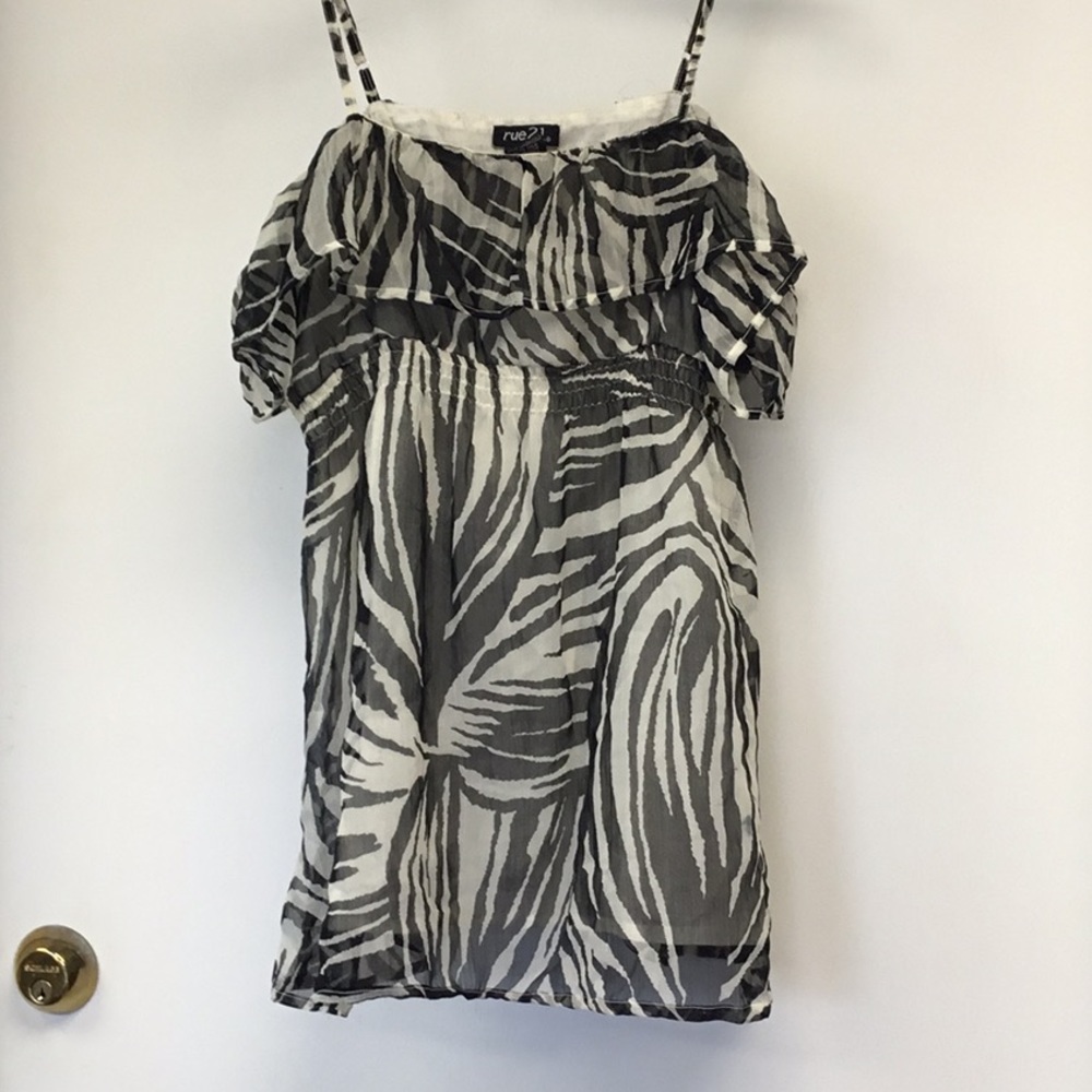 Rue 21 Sheer lace top Spaghetti Strap Sz Lg